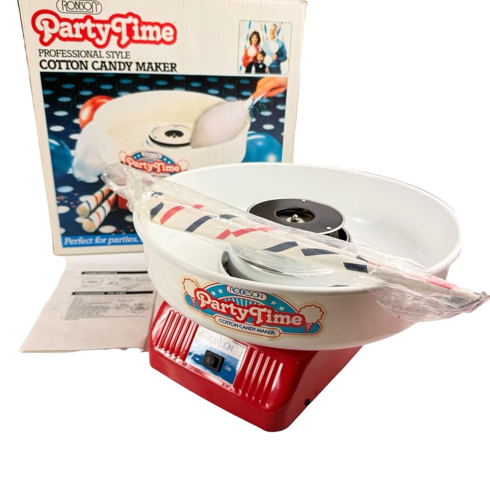Vintage Robeson Party Time Cotton Candy Maker CC1 3701 Tabletop Machine Used 1x